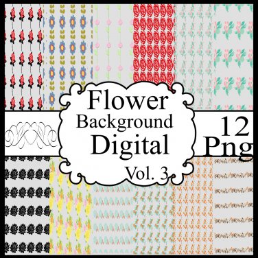Flower Background Vol. 3-Digital Clipart