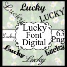 Lucky Font Digital Clipart