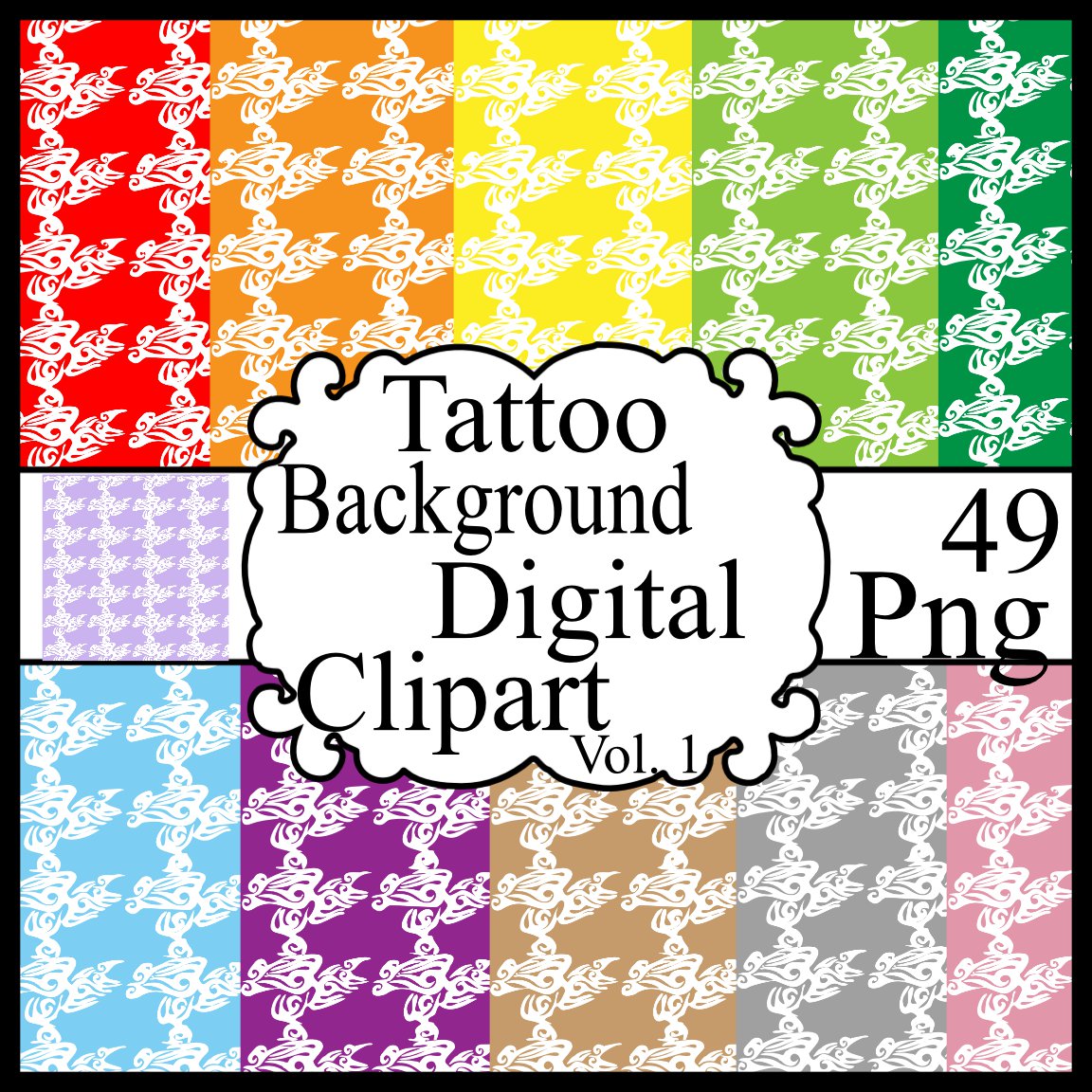 Tattoo Background Digital Clipart Vol. 1