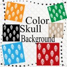 Color Skull Background 1-Digital ClipArt