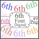 6th Font Digital Clipart