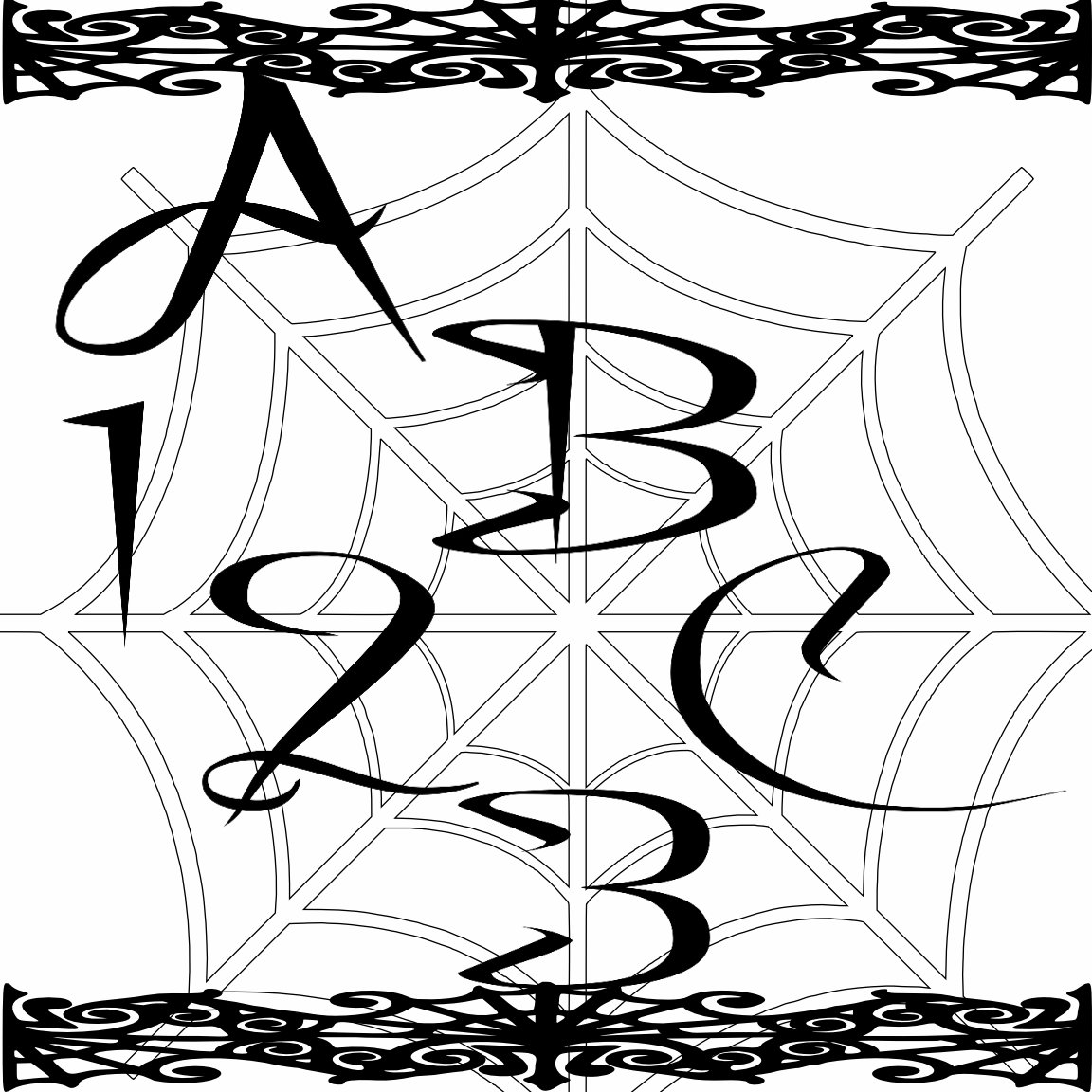 ABC and Numbers 79a-Digital ClipArt-Fonts