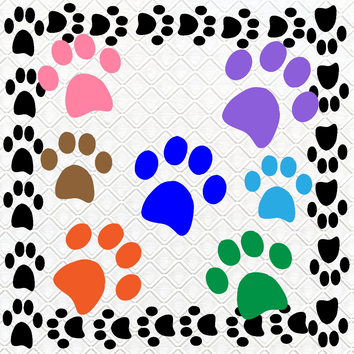 Color Paws 2-Digital Clipart-Art Clip-Gift Cards-Banner-Gift Tag-Jewelry-T shirt