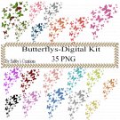 Butterflys Digital Kit 2-Art Clip-Gift Tag-Jewelry-T shirt-Notebook-Scrapbook