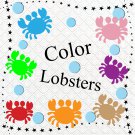 Color Lobsters 1-Digital Clipart-Art Clip-Gift Cards-Banner-Gift Tag-Jewelry