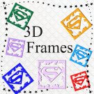 Color Super 3D Frames-Digital ClipArt-Gift Tag-Scrapbook-Banner-Gift Card.