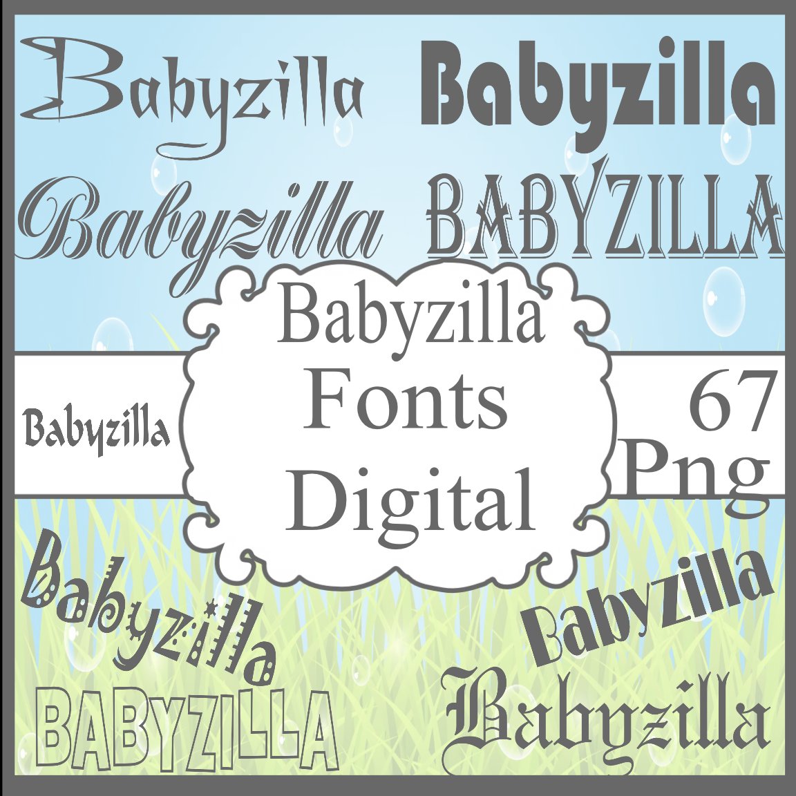 Babyzilla Font Digital-ClipArt
