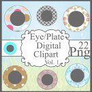 Eye/Plate Digital Clipart Vol. 1
