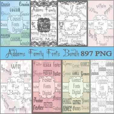 Addams Family Font Big Bundle Vol. 1 Digital