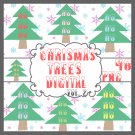 Christmas Trees Ho Ho Ho Digital Clipart Vol. 2