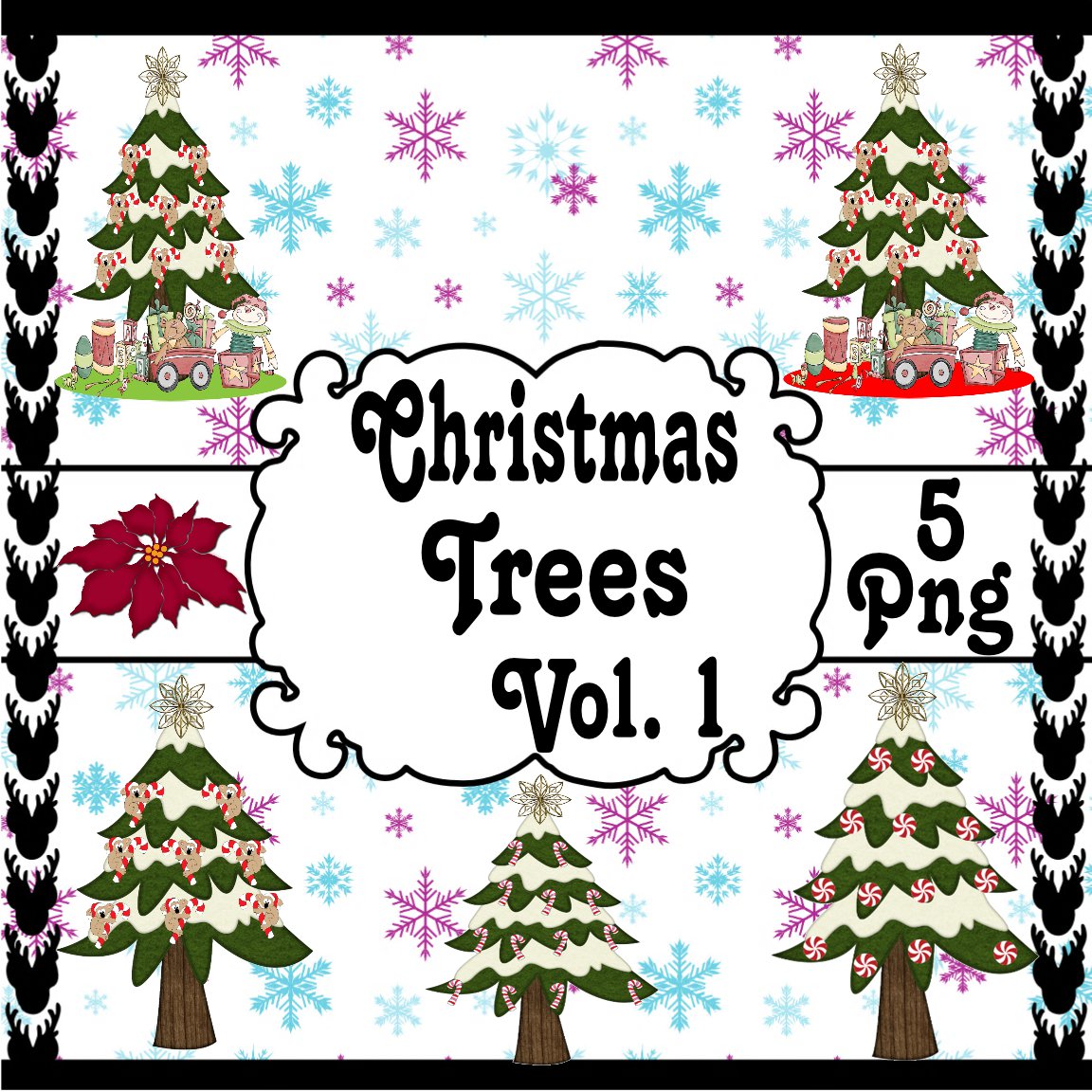 Christmas Trees Digital Clipart Vol. 1