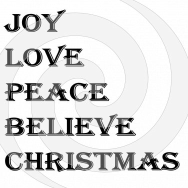 Joy Love Peace Believe Christmas Font 4smp-Digital ClipArt