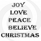 Joy Love Peace Believe Christmas Font 3smp-Digital ClipArt