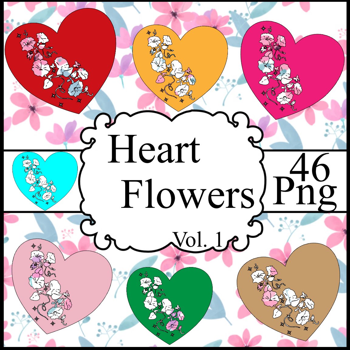 Heart Flowers Vol. 1 smp CD-Digital ClipArt