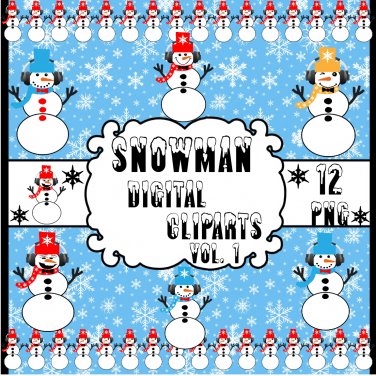 Snowman Vol. 1-Digital Clipart