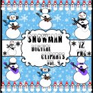 Snowman Vol. 4-Digital Clipart