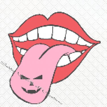 Pixel Mouth with Face-Digital Clipart