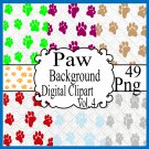 Paw Background Digital Clipart Vol. 4