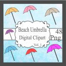 Beach Umbrella Digital Clipart Vol. 1
