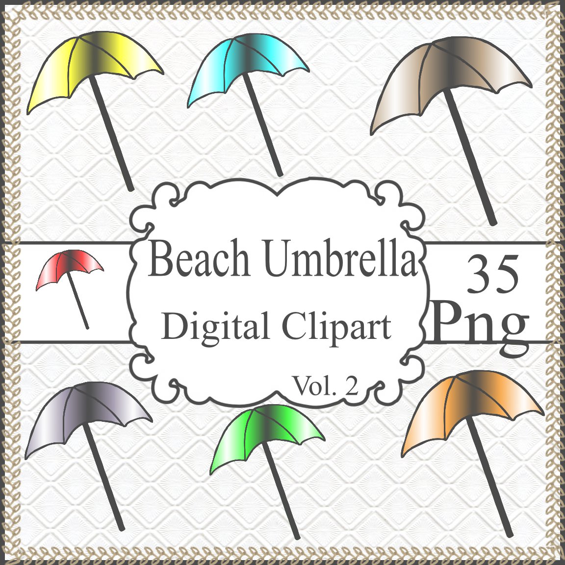 Beach Umbrella Digital Clipart Vol. 2