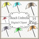 Beach Umbrella Digital Clipart Vol. 2