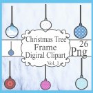 Christmas Tree Frame Digiral Clipart Vol. 2