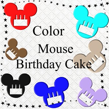 Color Mouse 3D Birthday Cake 1-Digital Clipart