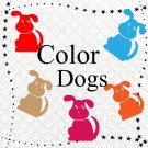 Color Dogs 1-Digital Clipart