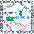Dog Bone with Paws 1a-Digital ClipArt