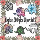 Elephant 3D Digital Clipart Vol.3