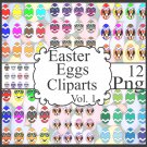 Easter Eggs Cliparts Vol. 1