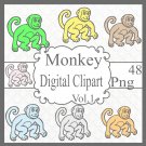 Monkey Digital Clipart Vol.1