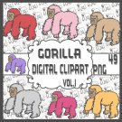 Gorilla Digital Clipart Vol.1