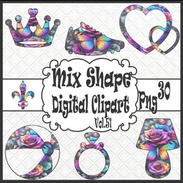 30 Mix Shape Digital Clipart Vol. 51