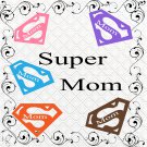 Color Super Mom-Digital ClipArt-Art Clip-Gift Tag-Scrapbook-Banner-Gift Card.