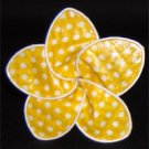 Yellow w/ white polka dots