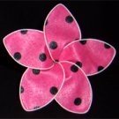 Pink w/ black polka dots