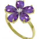 14k gold ring with diamond and amethyst  14k arany gyűrű gyémánttal és ametiszttel