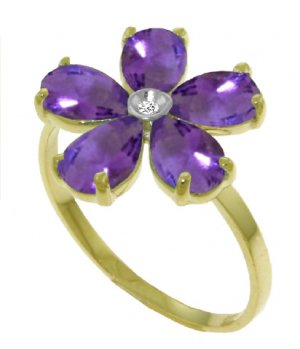 14k gold ring with diamond and amethyst  14k arany gy&Aring;&plusmn;r&Aring;&plusmn; gy&Atilde;&copy;m&Atilde;&iexcl;nttal &Atilde;&copy;s ametiszttel