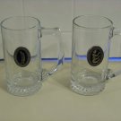 2 Nice glass golfing beer mugs. golf glasses