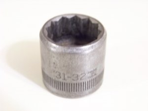 31/32 1/2 inch drive socket 12 point tool
