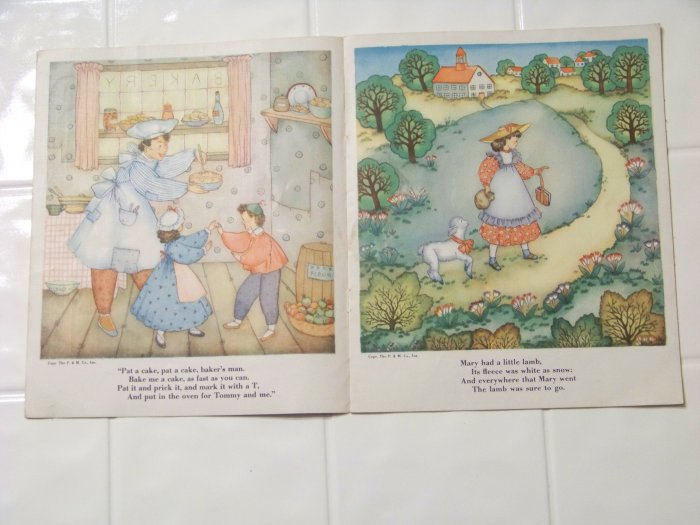 Mother Goose rhymes Platt and munk linen 1939 children's book