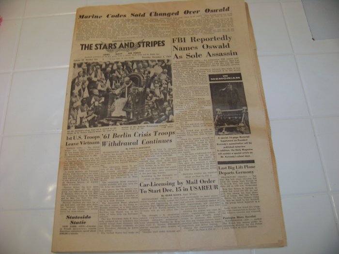 Stars and Stripes newspaper European edition Dec 5 1963 Military news ...