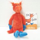 Dr Seuss Fox in sox stuffed fox and book kids blue sox