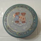 vintage sewing tin with angel bears buttons thread needles