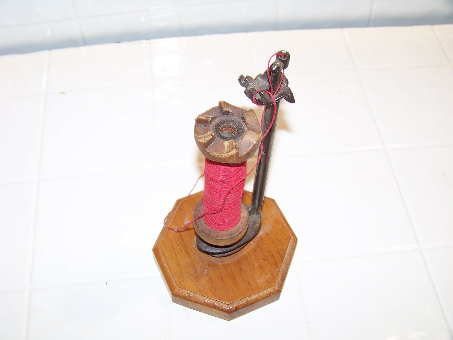 vintage sewing wood spool bobbin holder decorative item