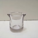 small 2 spout clear glass creamer