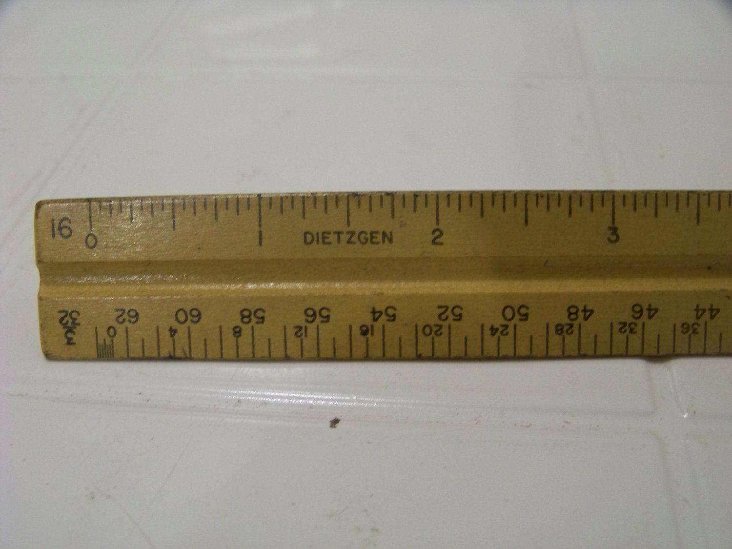 vintage draftsman triangle shaped wood ruler Dietzgen 31626 engine ...