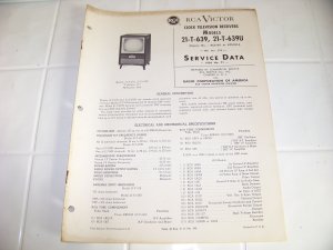 RCA Victor service data 1956 no.T1 clock television receivers vintage electronics