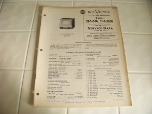 RCA Victor service data 1954 no.T10 television receivers vintage electronics